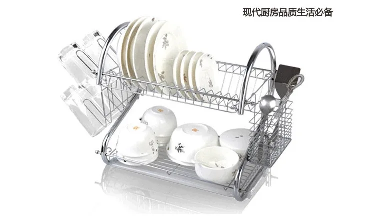 

9-Shaped Double-Deck Dish Rack | Multi-Functional Tableware Organizer | Space-Saving Kitchen Storage