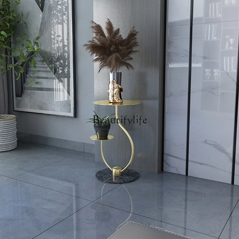 5Light luxury marble flower rack indoor living room floor rack outdoor balcony multi-layer flower green dill flower pot rack