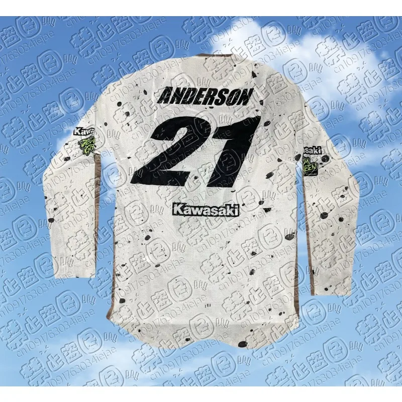 

Kawasaki Motorcycle Racing Team Men T-shirt Long Sleeve Spring Autumn Women Tee Shirts 2025 New Sports Clothes Tops