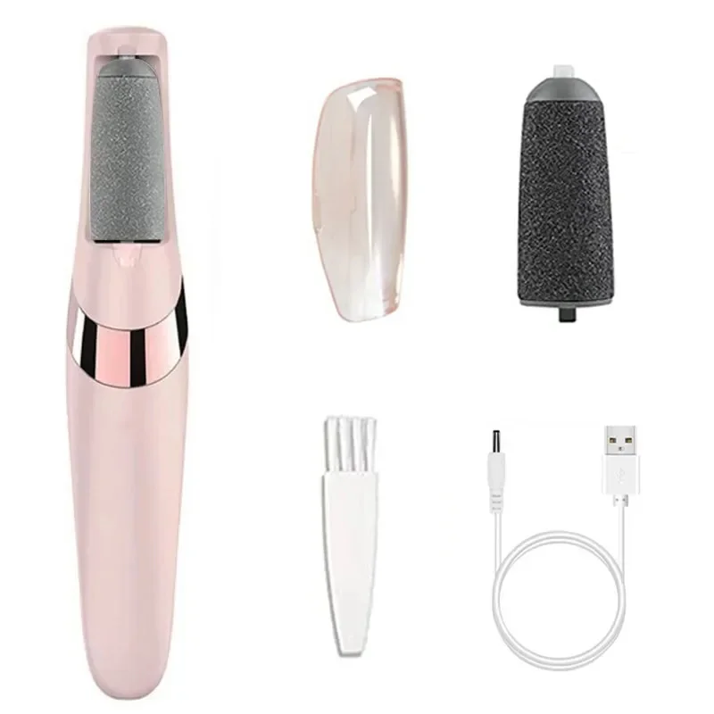 Electric Foot Grinder and Cloth Remover, Electronic Tool Foot Repair Tool, Rechargeable, File and Healing, Pink