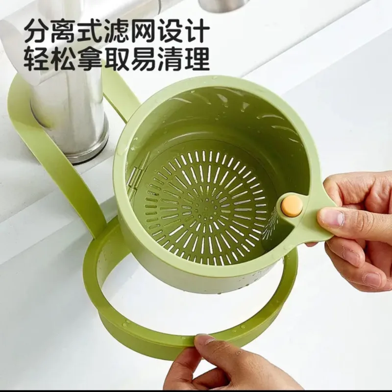 Hanging Sink Strainer Drain Basket, Food Residue Filter Kitchen Fruit, Vegetable Washer Colander Water Basket, Sink Separator