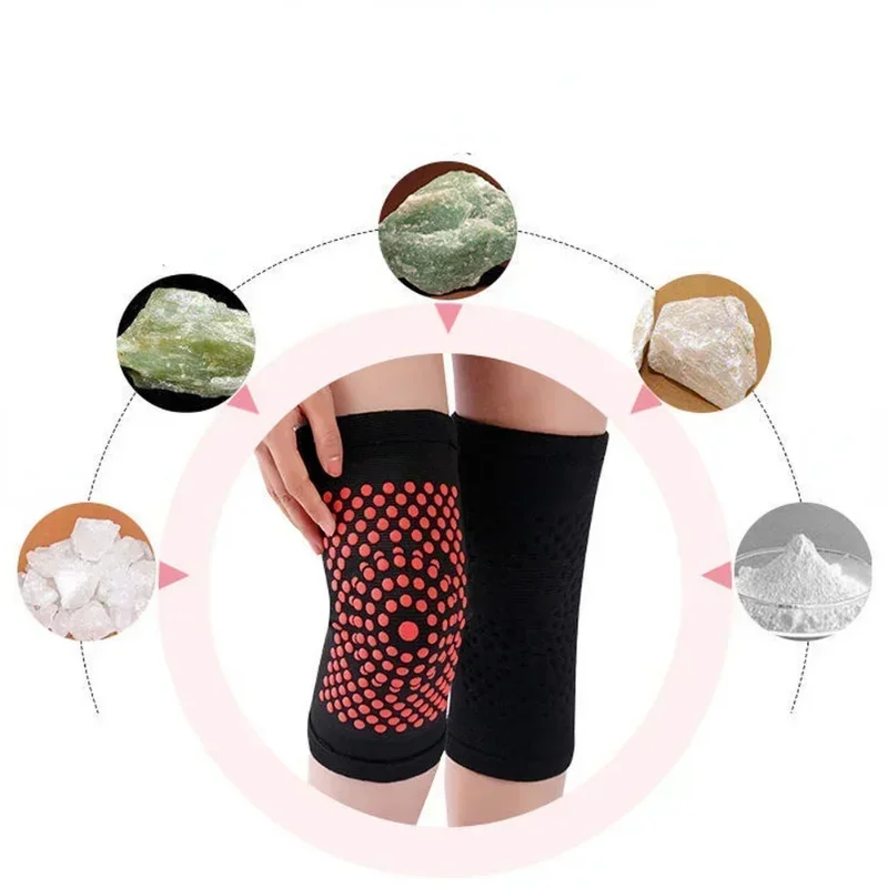 2pcs Tourmaline Self Heating Support Knee Pads Knee Brace Warm for Arthritis Joint Pain Relief and Injury Recovery