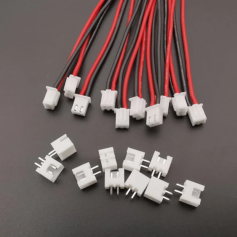 10 Pairs JST XH 2.54mm Pitch 1S 2 Pin Male Female Plug 22AWG Silicone Wire Lipo Battery Balance Extension Charging Cable Cords