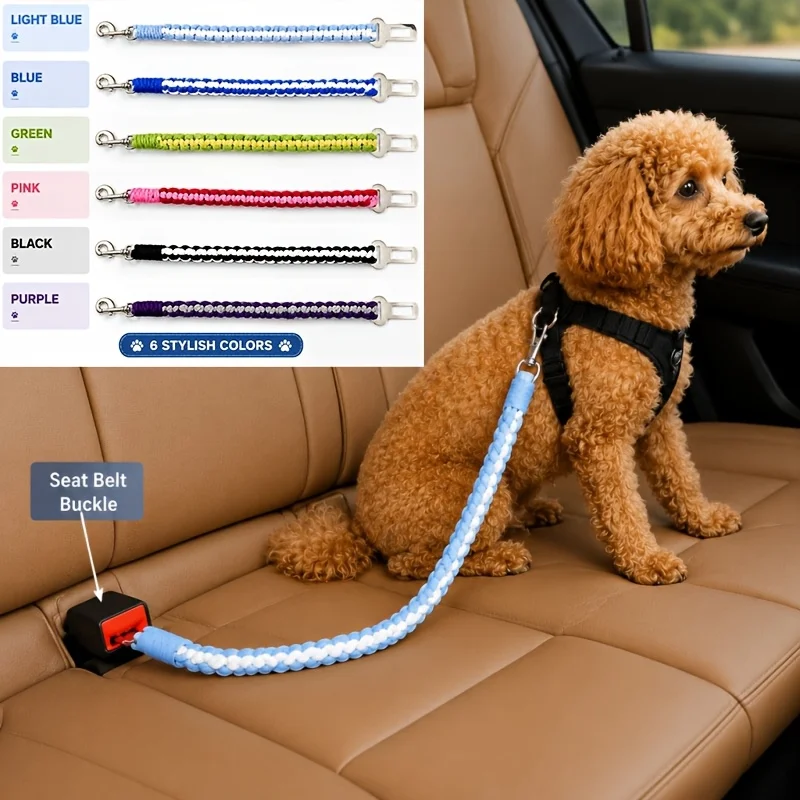 1pc Pet Car Seat Belt, Dog Travel Safety Rope, Secure Strap Buckle Attachment for Safe Pet Car Travel view 4