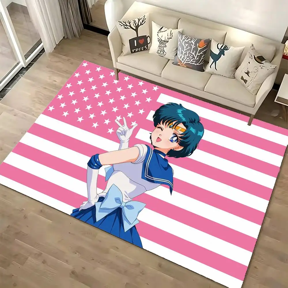 Ami Mizuno Sailor Mercury Soft Thick Non-Slip Mat for Living Room Bedroom Kitchen Decor Rugs