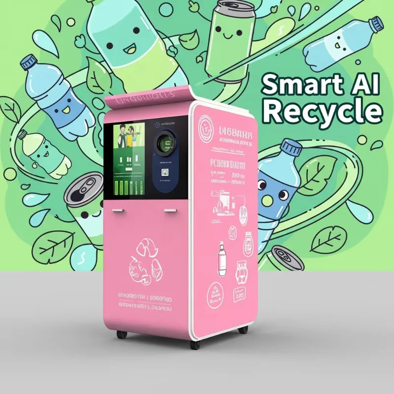 AI Plastic PET Bottle Reverse Vending Machine with SDK Cloud-Based Management Digital Receipts Retail Touchscreen LCD Customized
