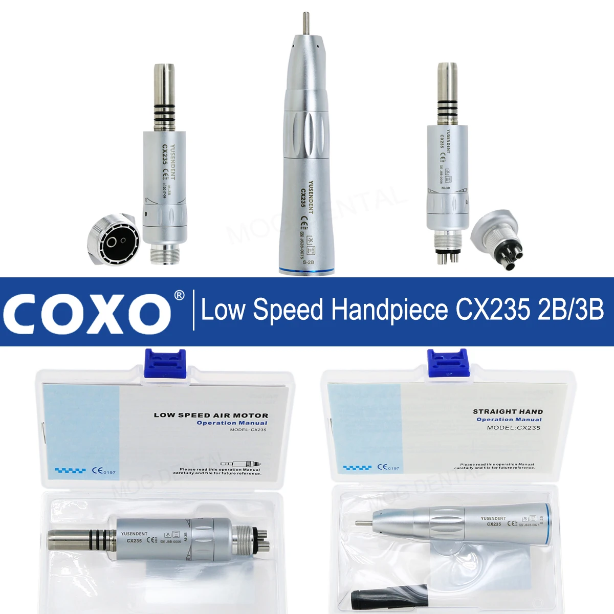 

COXO Dental Low Speed Handpiece Air Motor 2/4 Holes Straight Angle Inner Channel Micromotor Electric Motor Fit NSK KAVO W&H