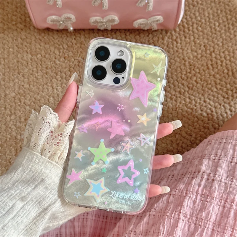 Чехол для телефона Halo-dyeing Cloud Layers Star для iPhone 16 Pro 15 14 13 12 Pro Max, силиконовый противоударный чехол 15 Pro Cute Funda