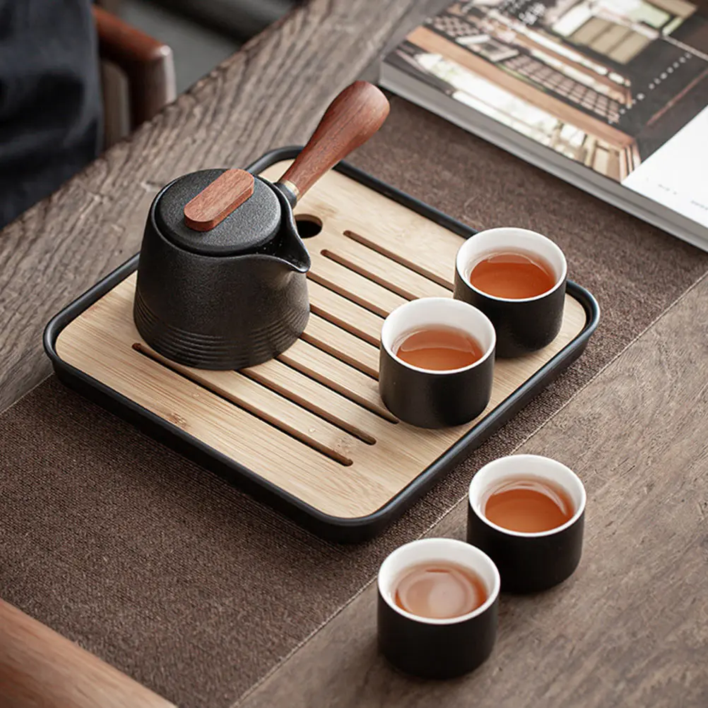 

Black Pottery Vintage Kung Fu Teapot Smooth Ceramic Tea Set For Home Office Decor Heat-Resistant Cooking Tea Pot Hand-Painted