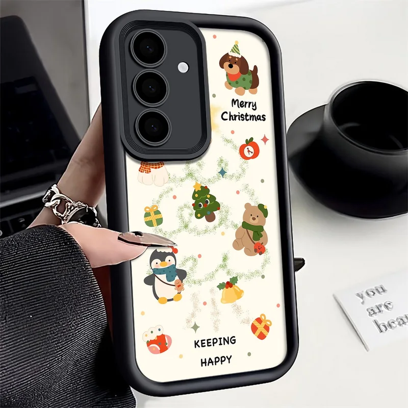 Cute Merry Christmas Phone Case For Samsung Galaxy A56 A16 A17 A36 A26 A55 A54 A15 S24 S25 FE S24 S23 S22 Ultra S25 Edge Cover