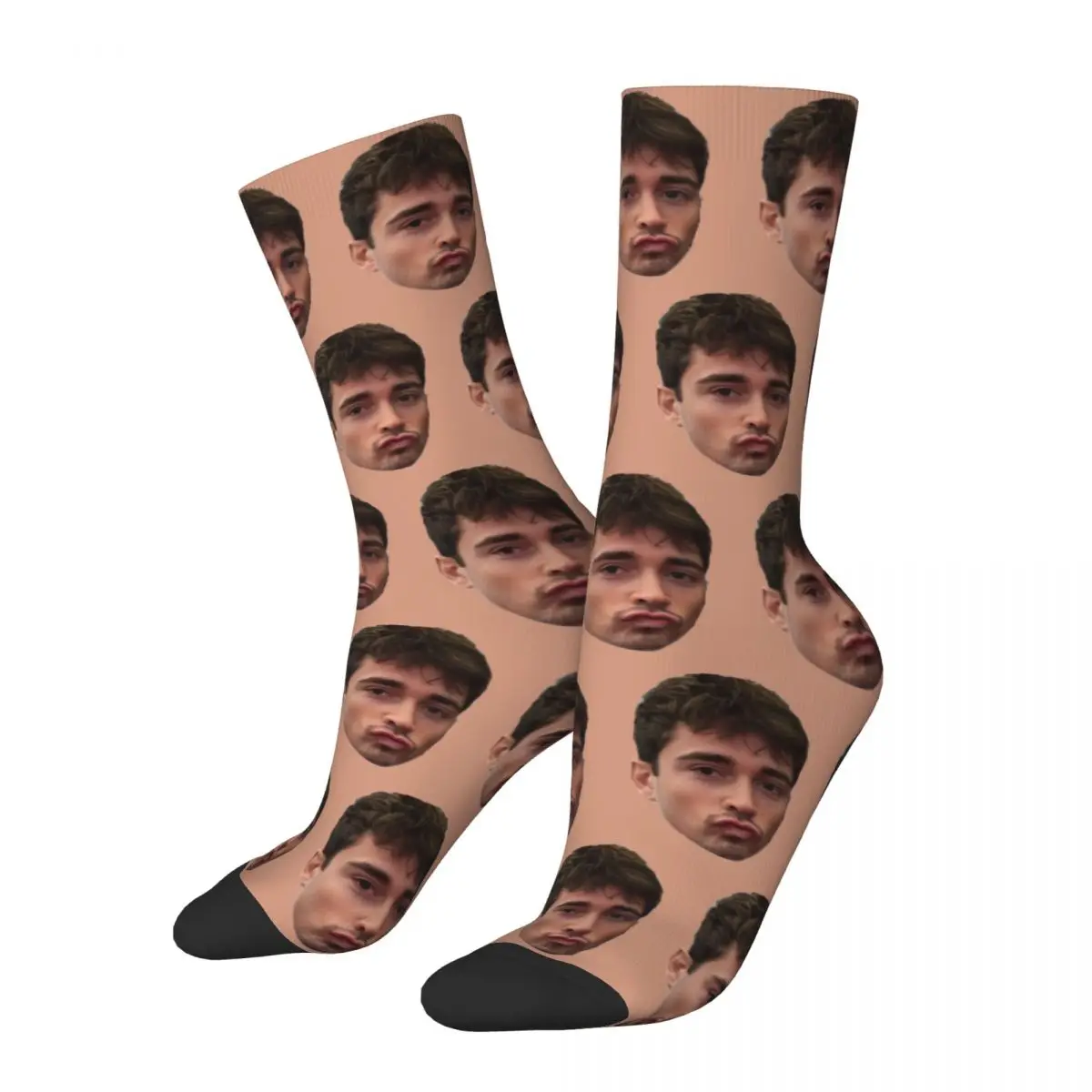 

Happy Funny Men's Socks Harajuku Charles Leclerc Kissy Face Sock Polyester Skateboard Women's Socks Spring Summer Autumn Winter