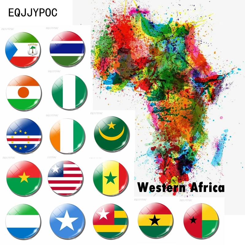 West Africa Mini Fridge Magnet Souvenir Country Flag Mauritania Senegal Gambia Mali Burkina Faso Guinea Guinea-Bissau Cape Verde