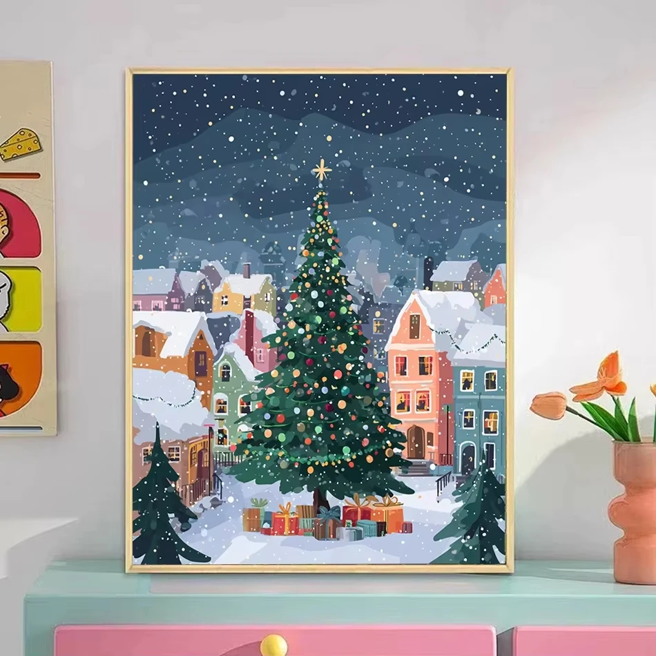 

500 1000 1200 2000pcs Jigsaw Puzzle Christmas Tree With Cute Animals Festive Scene For Adults Brain Teaser Family Game Gift
