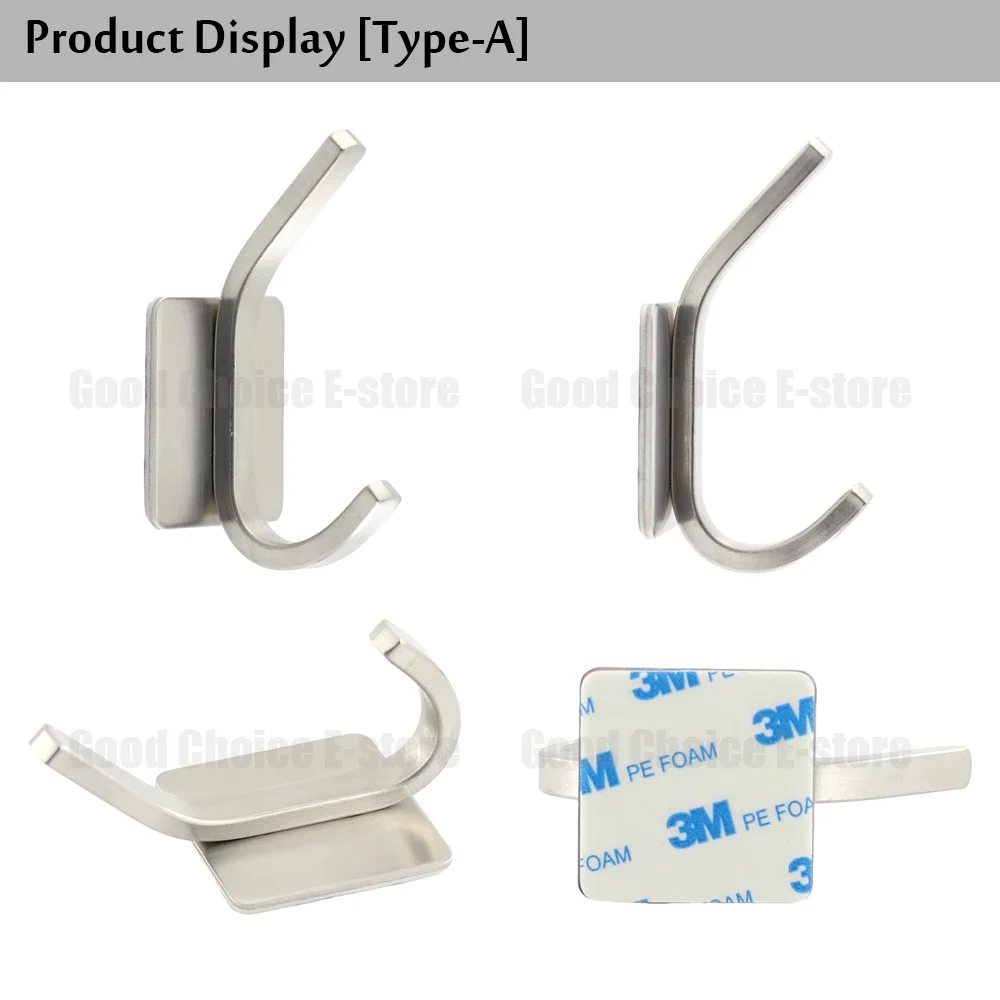 Wall-Mounted Clothes and Hat Hook,Stainless Steel Towel and Hat Hanger,Multiple Purpose Wall Hook,Matte Black Optional