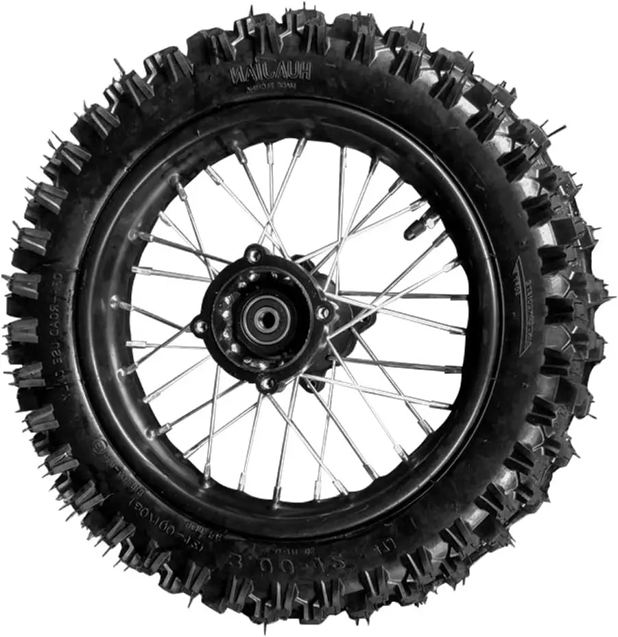 Aro da roda do pneu traseiro de 80/100-12 polegadas com freio a disco e rolamentos de 12 mm para bicicleta suja