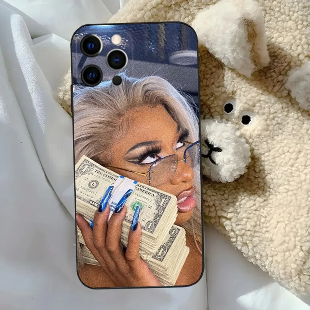 M-Megan Thee S-Stallion Phone Case For Apple iPhone 15,14,13,12,11,Pro,X,XS,Max,XR,Plus,Mini Soft Black Cover