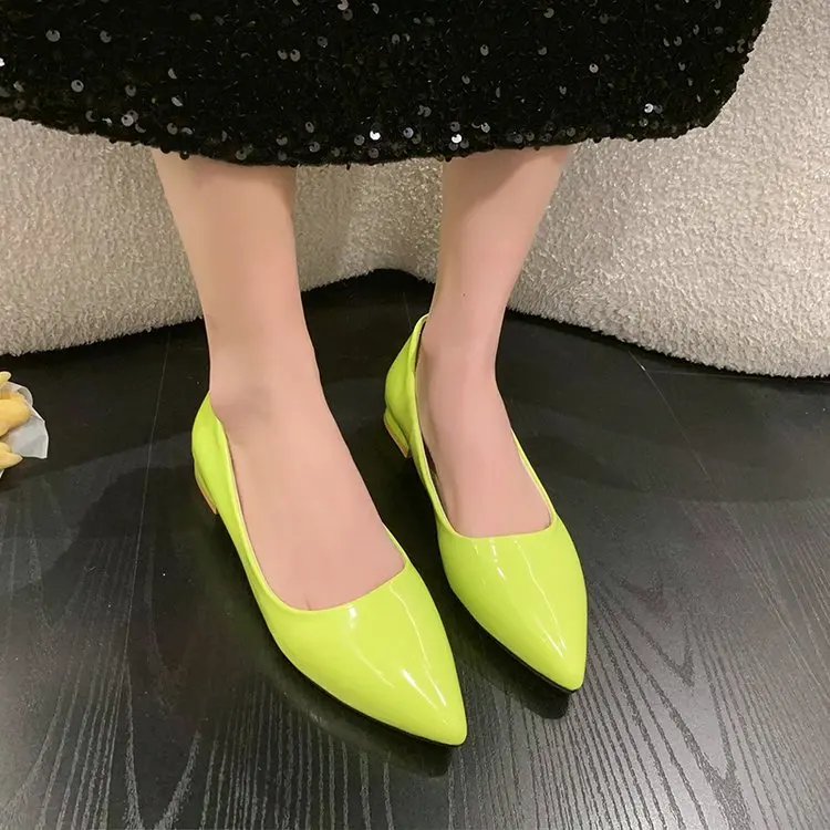 Women\'s Candy Color Pointy High Heel Shoes Fashion Everything Casual Chinese Heel Heels Solid Color Shoes for Women 33-43 Pumps