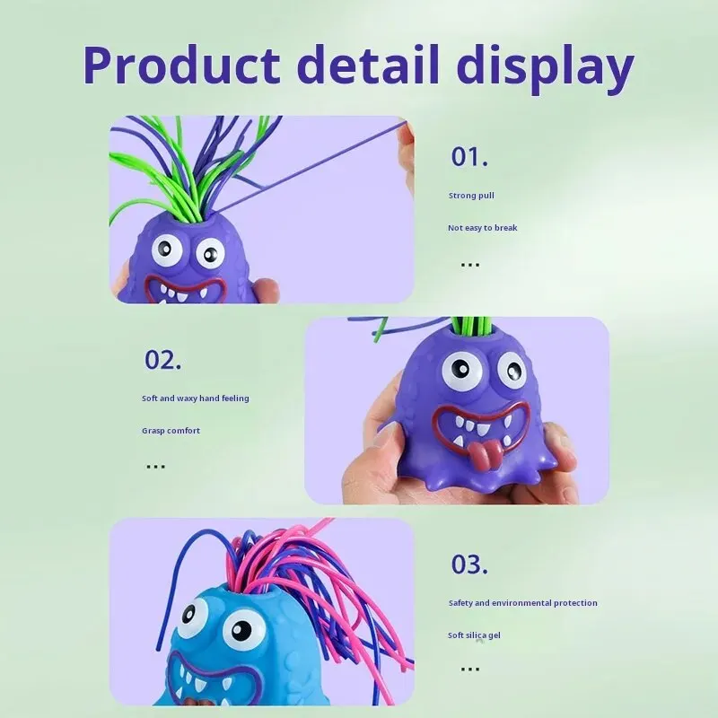 1pc Hair Pulling Toy Pulling Hair Will Make A Little Monster Relieve Stress Scream And Vent Toy No Battery