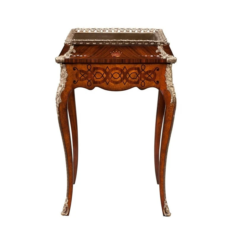 Classical royal court copper sobering European solid wood carving flower hand-painted edge