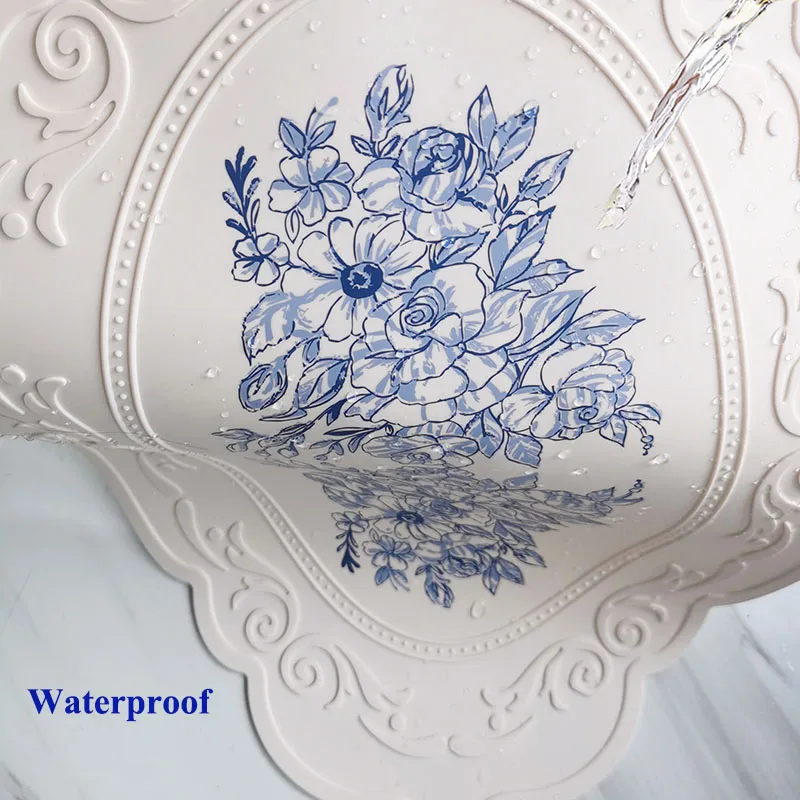 Silicone Carved Dining Mat Retro Pattern Table Mat Floral Placemat for Dining Table Kitchen Coffee Pad Tableware Mats Waterproof