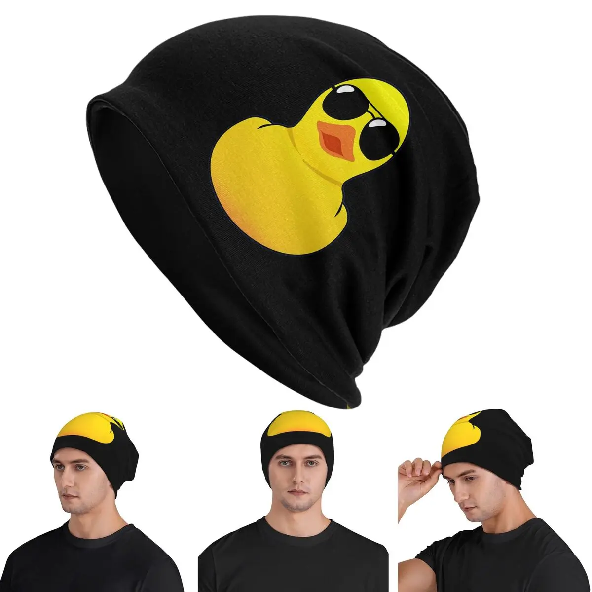 

Cool Rubber Duck Skullies Beanies Hats Warm Autumn Winter Outdoor Cap Knitted Bonnet Caps for Unisex Adult