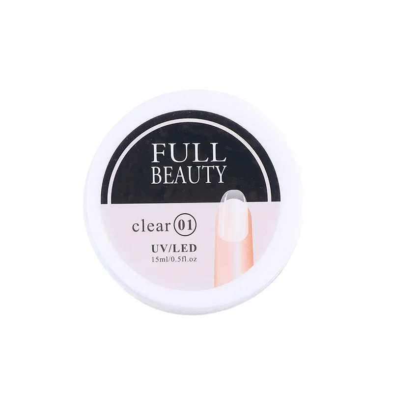 Esmalte de uñas de Gel UV, extensiones de uñas de construcción rápida, fibra de vidrio, arte de uñas, sin seda, arrastre de papel, rosa y blanco, 15ml