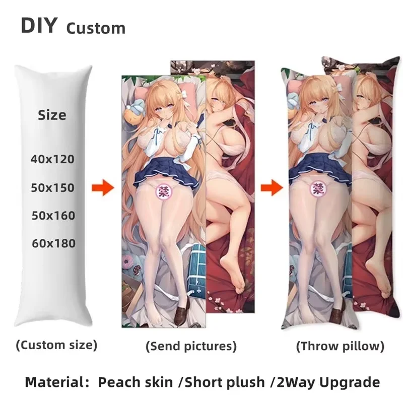 Dakimakura Anime Pillow Case Sword and Sworcery Asuna Throw Long Pillow Cover Bedding Hugging Body Double-sided Pillowcase