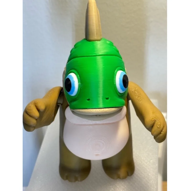 Fish Head Brown Bear Chubby Head Fish Movable Joints Mountain and Sea Classic Animal Figurine Peripheral Quirky Toy Curiosity