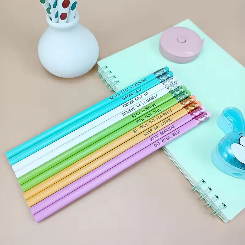 100 Customized Triangular HB Pencils - Personalized Inspirational Resin Pencils, Suitable for Writing, Sketching, Drawing, Studying, and Office Use - Perfect Gift or Prize for Family and Friends
