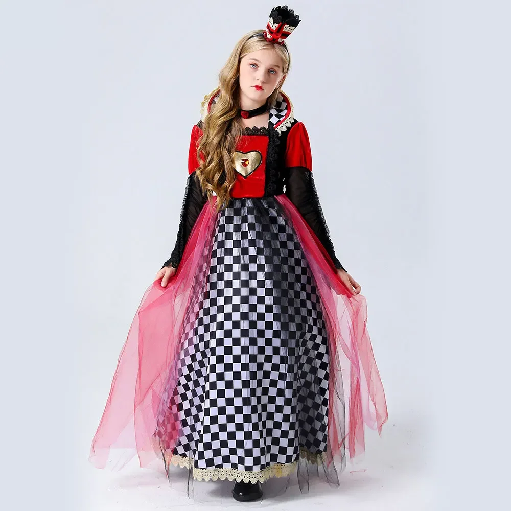 Fantasia de Halloween des aventures d'Alice au pays des merveilles, fantasia de show de la reine rouge, cœur de pêche, jeu de