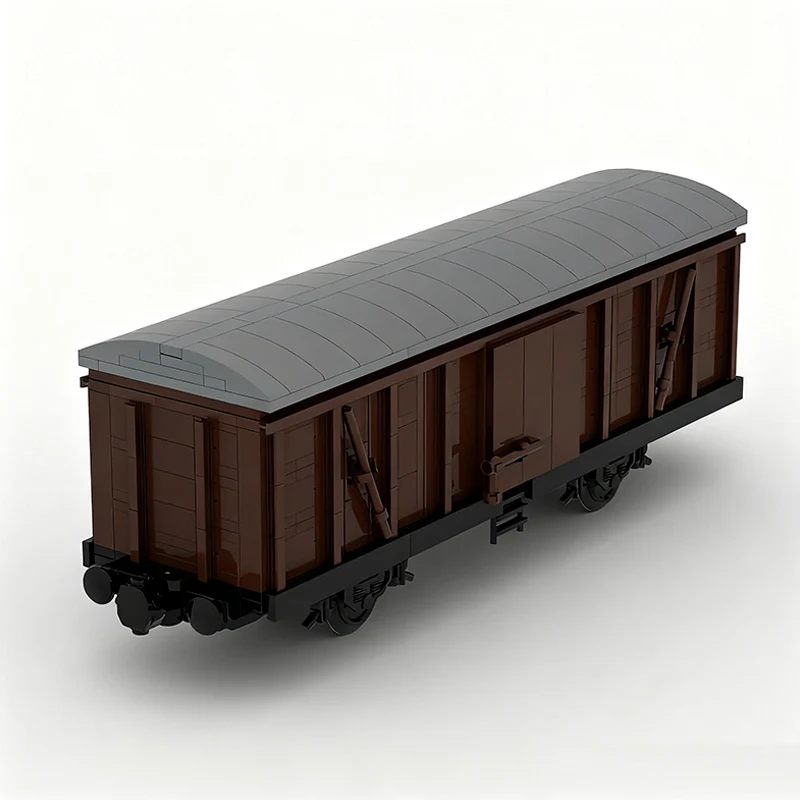 qwert City Car Model MOC Building Bricks German Railway Train Post Wagen Modular Technology Gifts Holiday Assemble Children Toys
