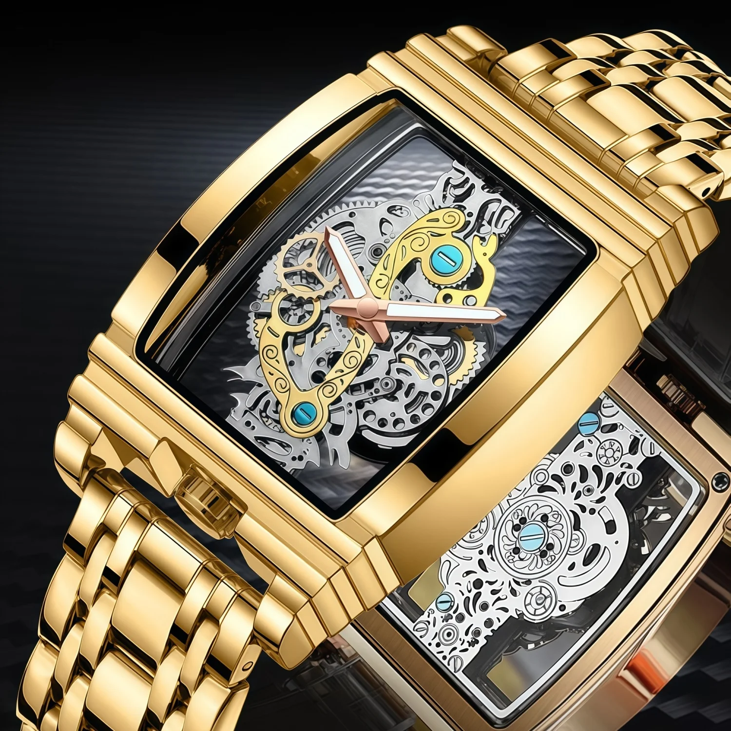 

Мужские наручные часы BINBOND из нержавеющей стали с полым корпусом, кварцевые, водонепроницаемые, в подарочной коробке, подходят для подарка на праздник или день рождения.