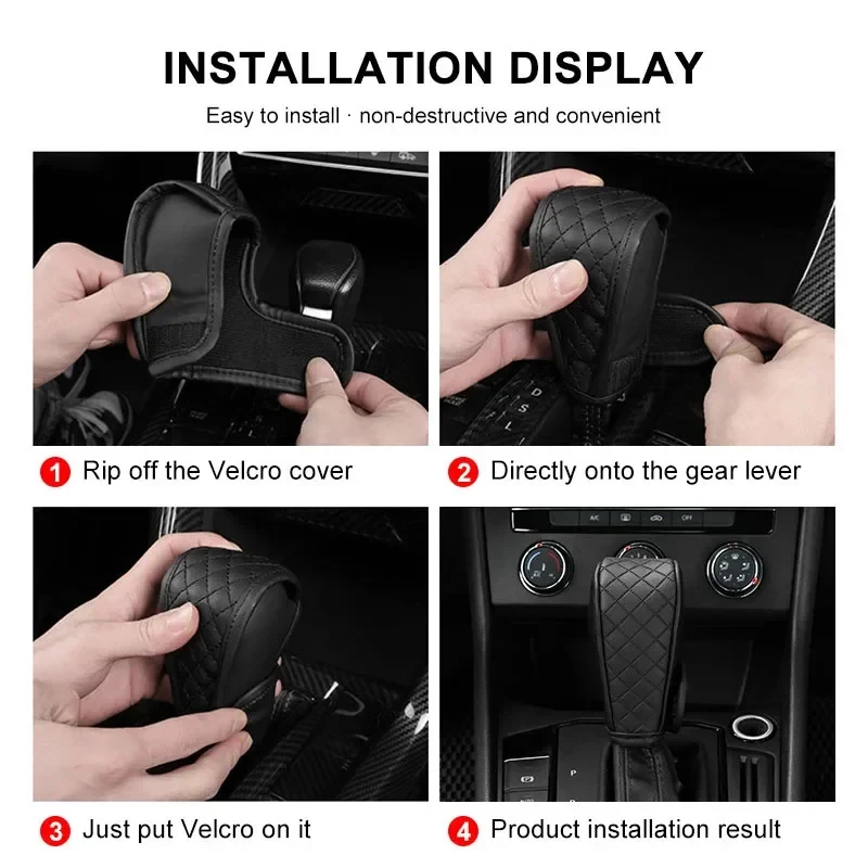 PU Leather Non-slip Wear-resistant Car Shift Handle Cover For Peugeot 108 406 407 408 206 207 208 306 307 308 508 3008 5008 4008 view 5