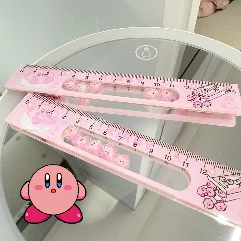 

Kirby Shake Ruler Student Acrylic School 15cm Straight Ruler Multi Functional Ruler Stationery Cartoon Anime Drawing Stationery