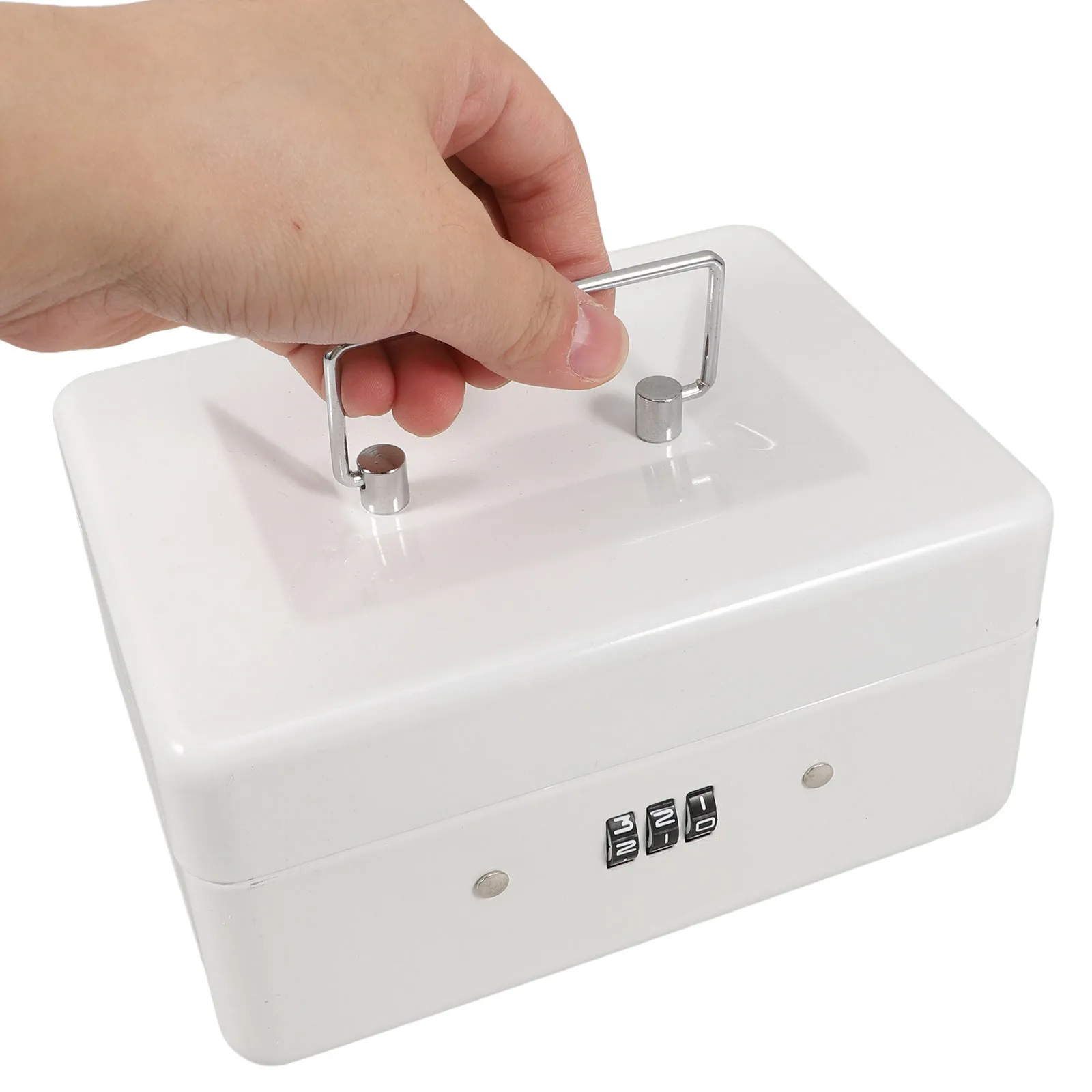 Cash Box With Combination Lock Durable Metal Safe For Money Storage Portable Lockable Organizer Small Hidden