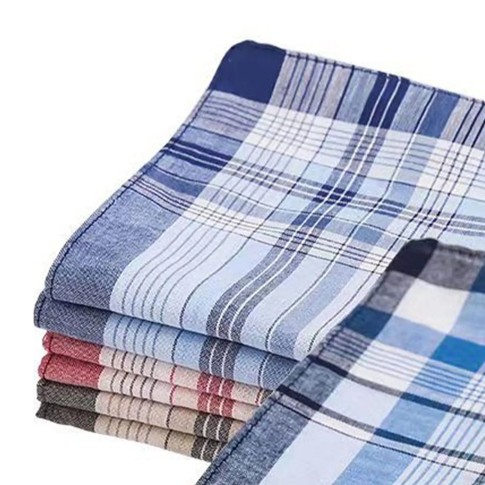 12x Cotton Men's Handkerchiefs 40x40cm Multifunction Assorted Color for Business