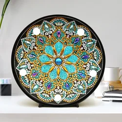 Mandala speciale pittura diamante a forma di luce notturna a LED diamante pieno mosaico trapano lampada rotonda camera da letto decorazione della casa regalo di natale