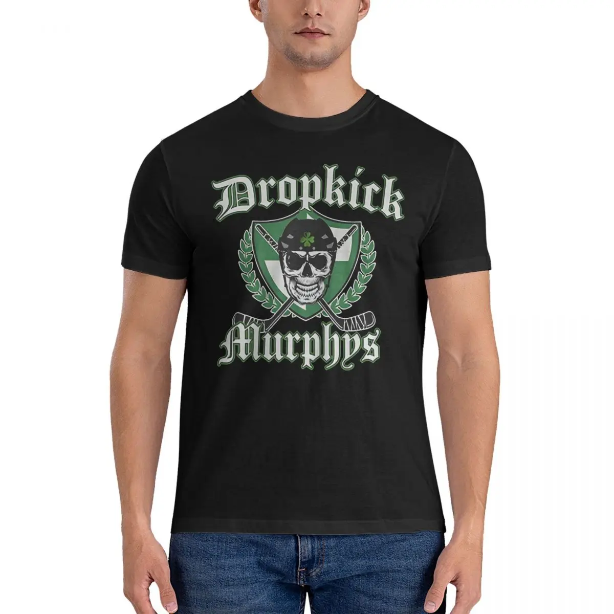 Skull T-Shirt Men Dropkick Murphys Amazing Pure Cotton Tees O Neck Short Sleeve T Shirts Gift Idea Clothing official-website