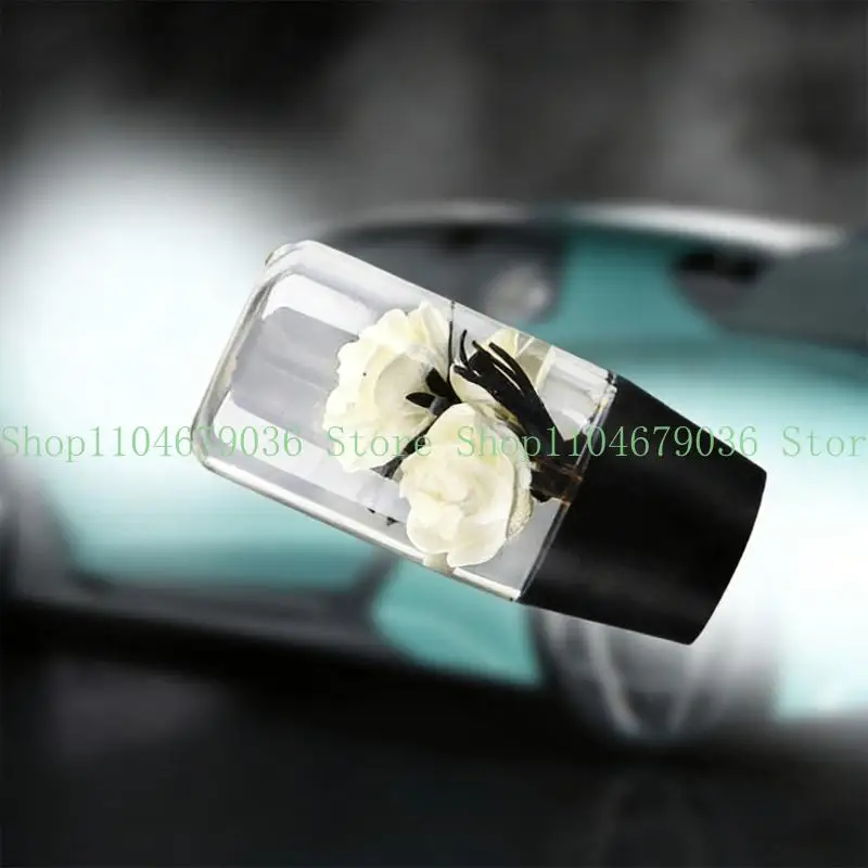 652F Strong Acrylic Crystal Rose Gear Shifts Knob Offers Smooth Operation & Universal Compatibility Quick Fixing for Car