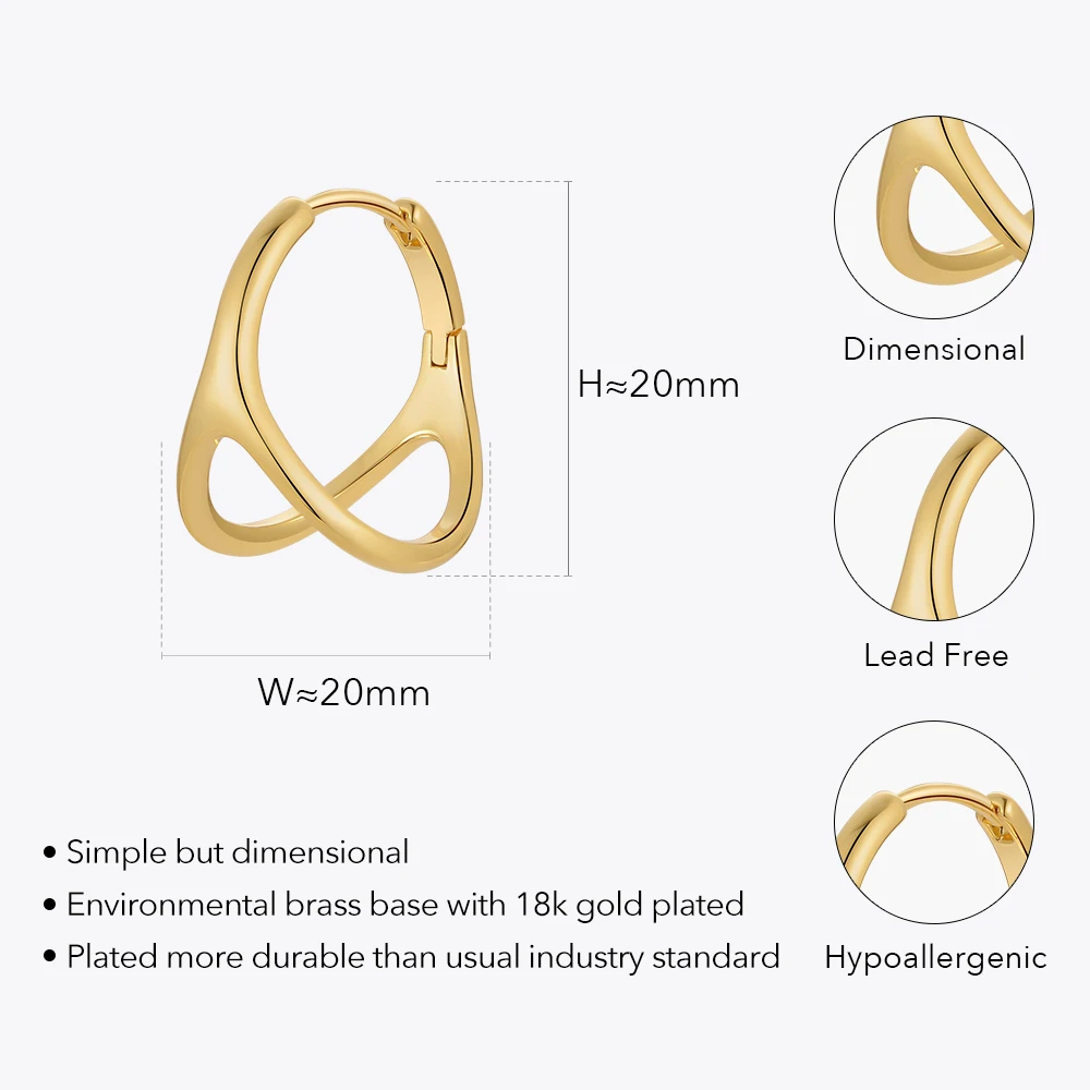 ENFASHION Geometric Piercing Earings Gold Color Pendientes New In Hoop Earrings For Women Fashion Jewelry Wholesale E221448