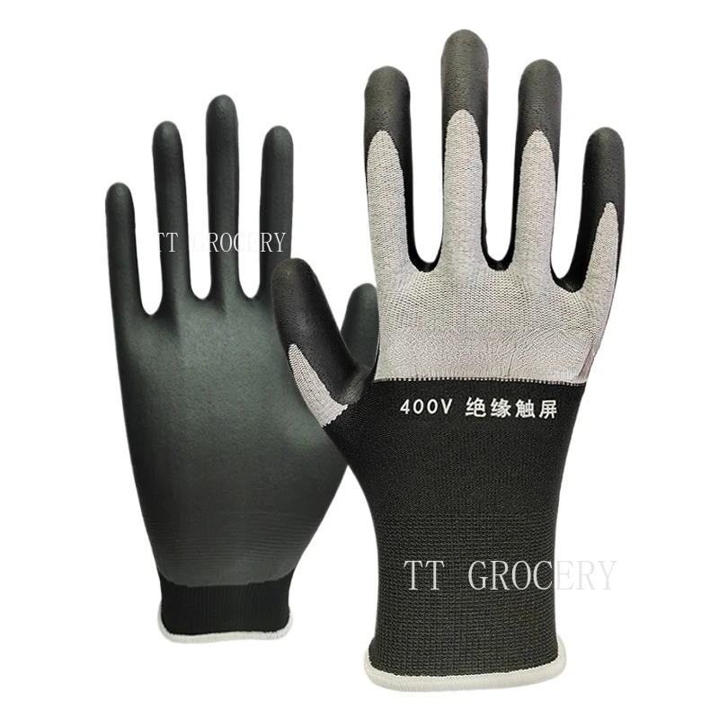 Ultra-Thin Nitrile 400V Low Voltage Insulated for Live Working 380V Safe Electrician Gloves with Touchscreen Compatibility