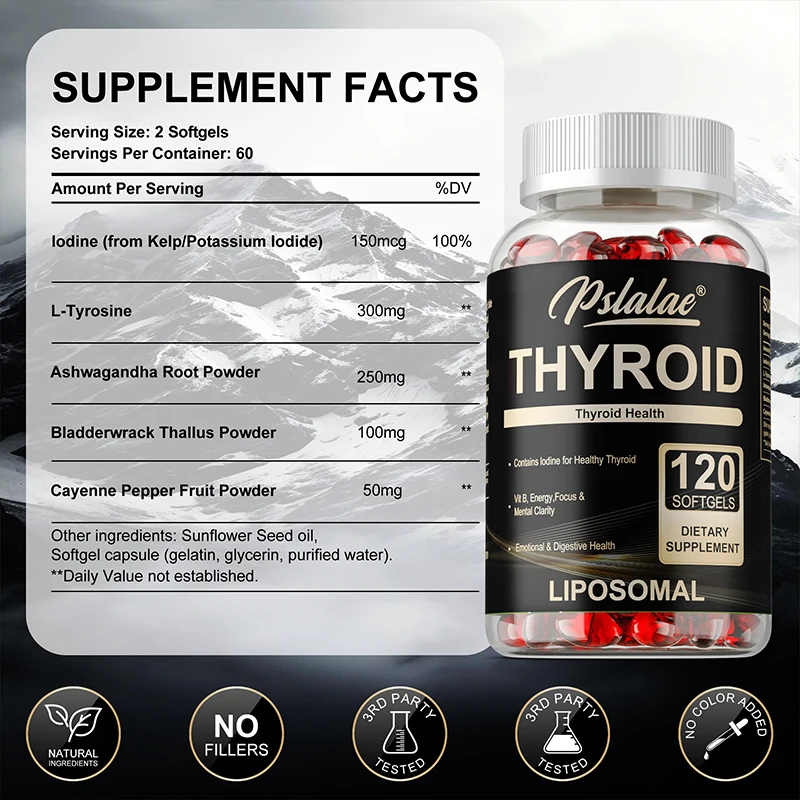 Thyroid Support - Reduce Fatigue, Promotes Thyroid and Digestive Health, Metabolism, Improve Energy and Focus, Non-GMO