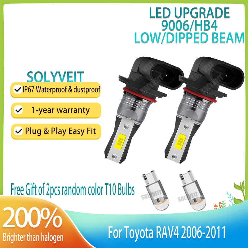 

Enjoy 4500LM for Years LED 6000K Headlamp 9006 Low Beam 6000k White 200% Brighter For Toyota RAV4 2006 2007 2008 2009 2010 2011