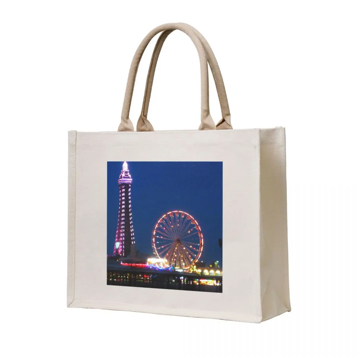 

Blackpool Beach Lights at Night Tote Bag Gift bags bag for beach hand bags