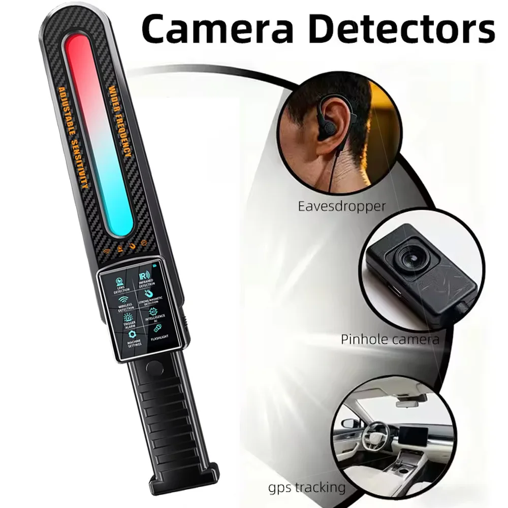

Mini Bug Detector,Hidden Camera Detector, Anti Spy Camera Finder, GPS Tracker Detectors, GPS/Wifi/Bluetooth Spy Gadgets Detector