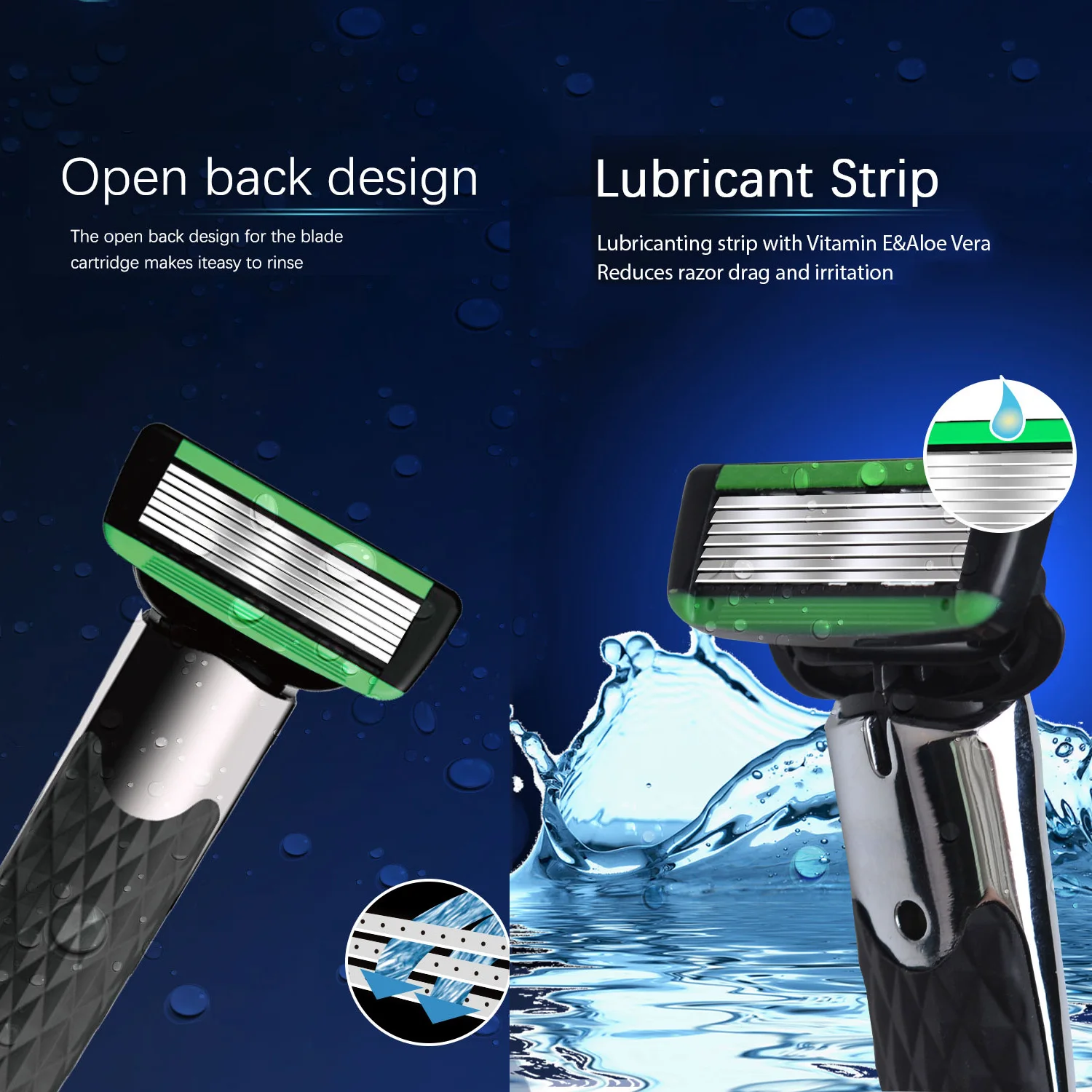 Safety 7-Layer Shaver Blade Manual Razor with Replaceable Blades No Skin Damage Blades Shaver Manual Metal Razor