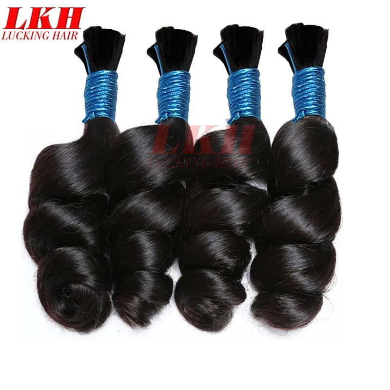 Bulk Hair For Braiding Human Hair Loose Wave Braids Hair Double Drawn Full End Bulk Human Hair Extensions 1/2/3Bundles No Weft