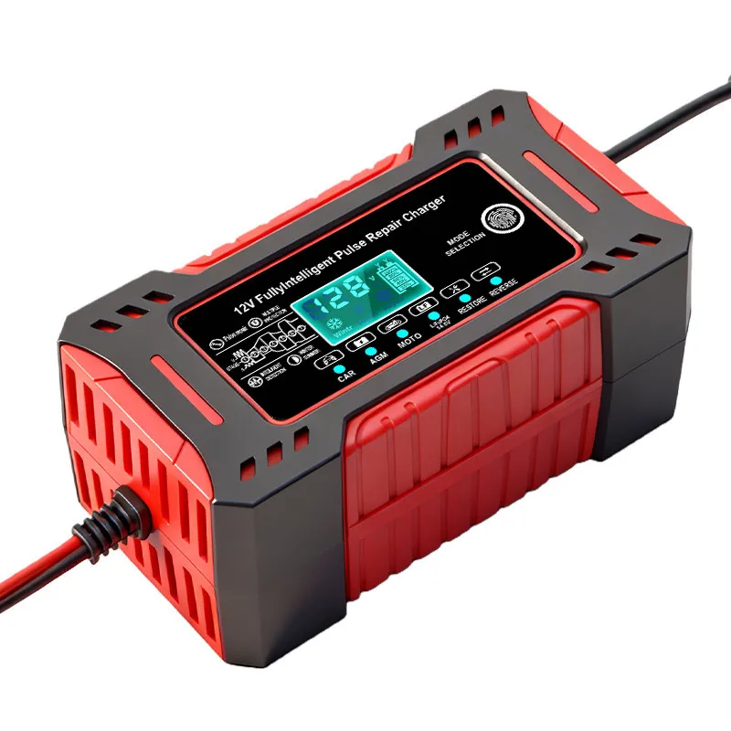 12V 6A Car Battery Charger 14.6V 6A Digital Display Electric Motorcycles Charger For LiFePO4 Lead Acid AGM Smart Battery Repair
