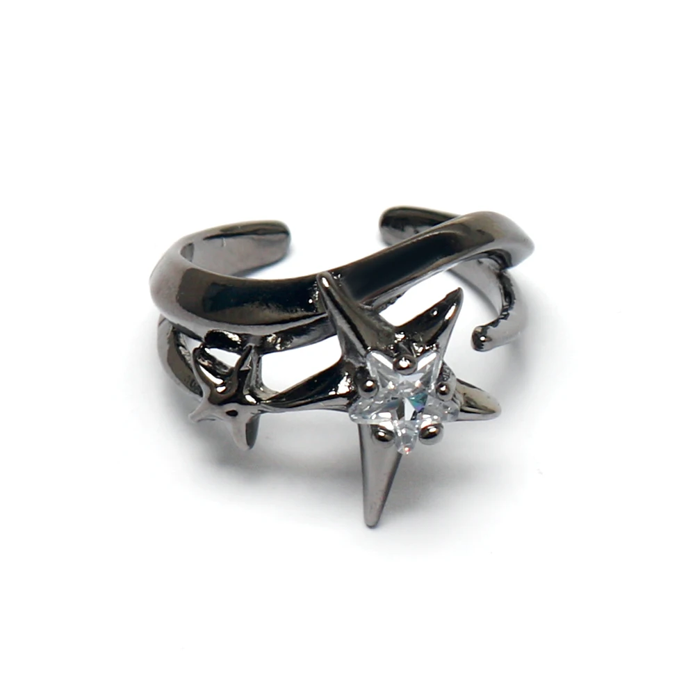 Fashion Irregular Geometric Moonstone Rings For Women Men Y2K Lava Opal Stone Opening Rings