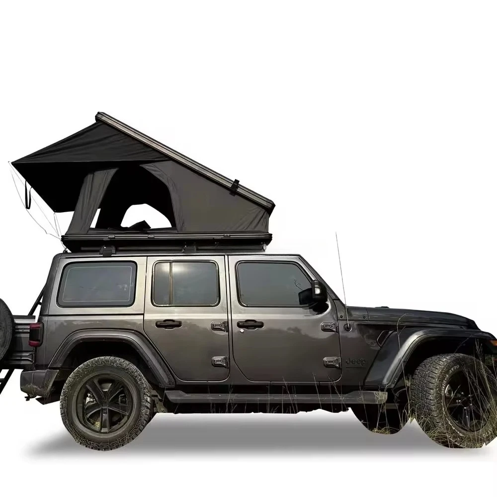 EM Internal X Hinge 2-3 Person Australian Triangular Roof Tent Hard Shell Aluminum Equipped Solar Panel Luggage Rack Four-Season